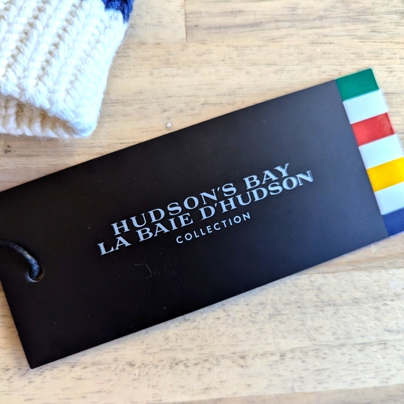 Hudson's Bay Baby's Multistripe Wool-Blend Pom Toque NWT - Picture 3 of 5